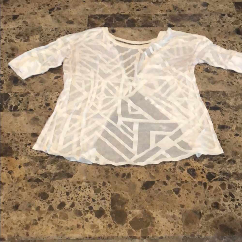 BCBG Sheer White Shirt